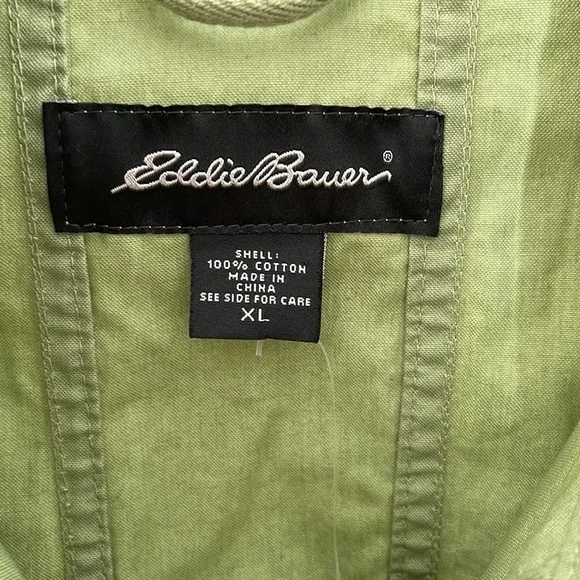 NWT Apple Green Cropped Eddie Bauer Cotton Jacket Size XL - Picture 4 of 6